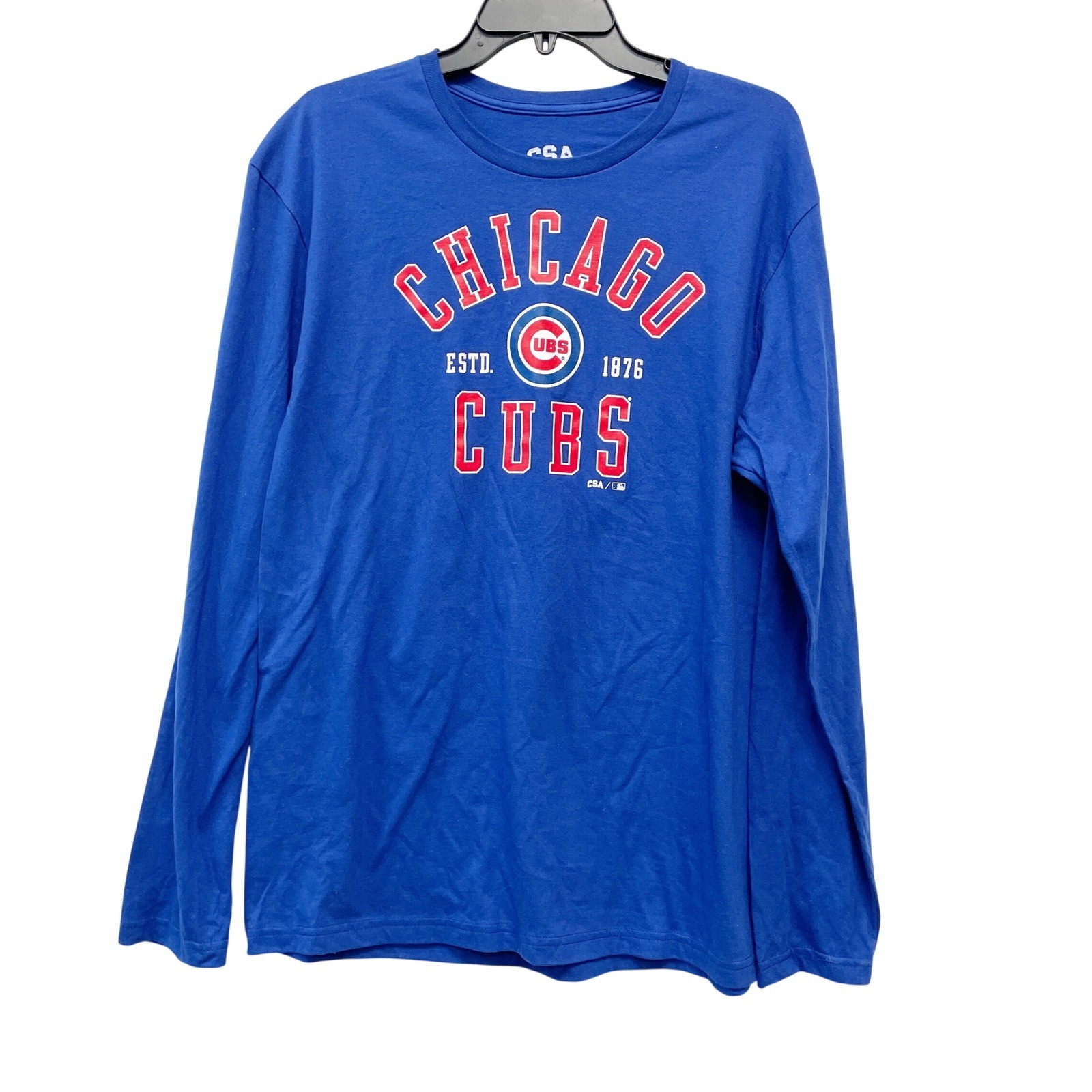 CSA Men’s Chicago Cubs Royal Blue MLB Long Sleeve T-Shirt Size L