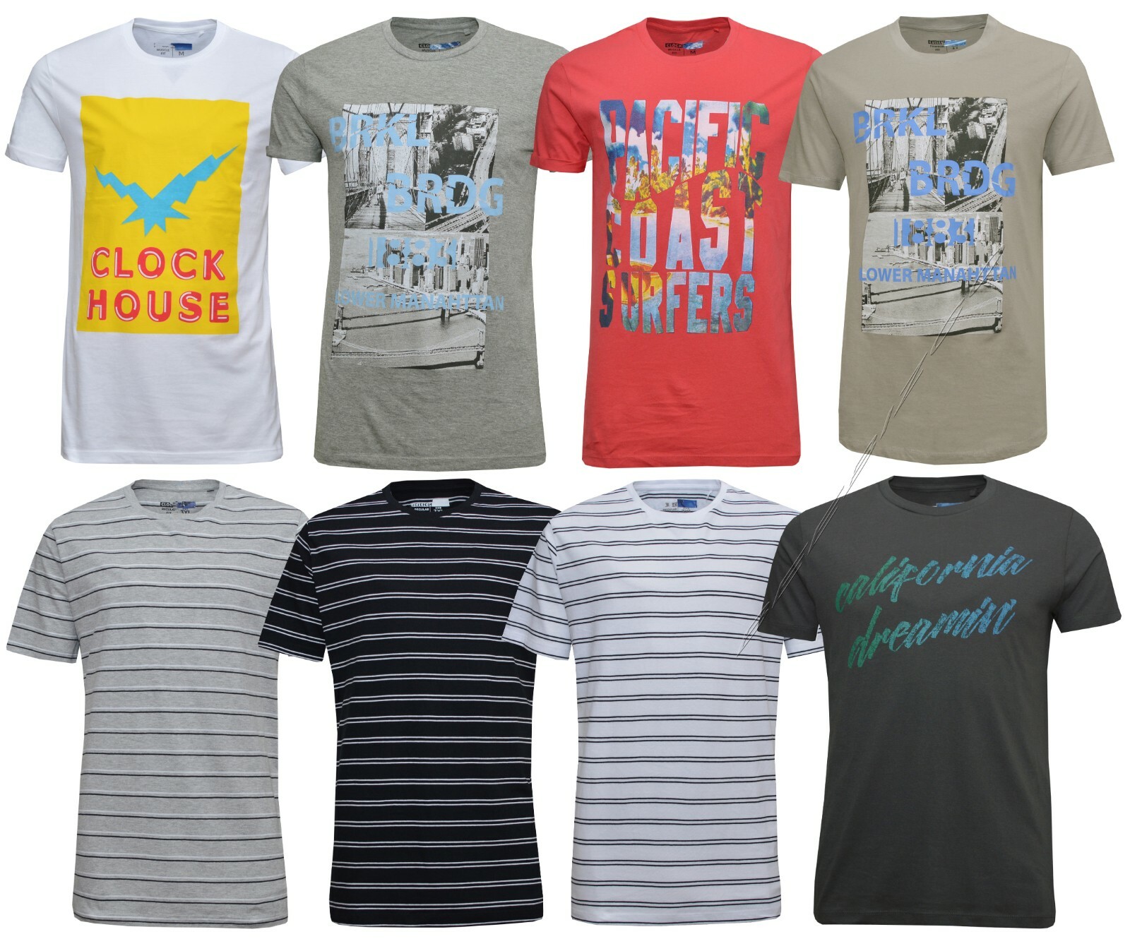 Mens Short Sleeve T-shirts 100% Cotton 19 Designs Printed Crew Neck Top XS-6XL