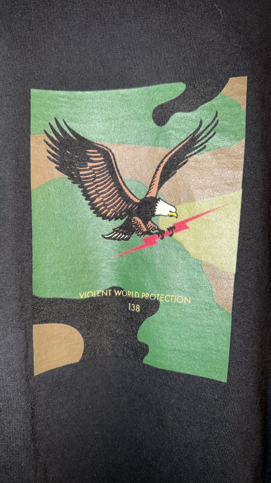 DEFCON GROUP HEAVYWEIGHT NOYFB EAGLE T-SHIRT BLACK LARGE VANS FOG