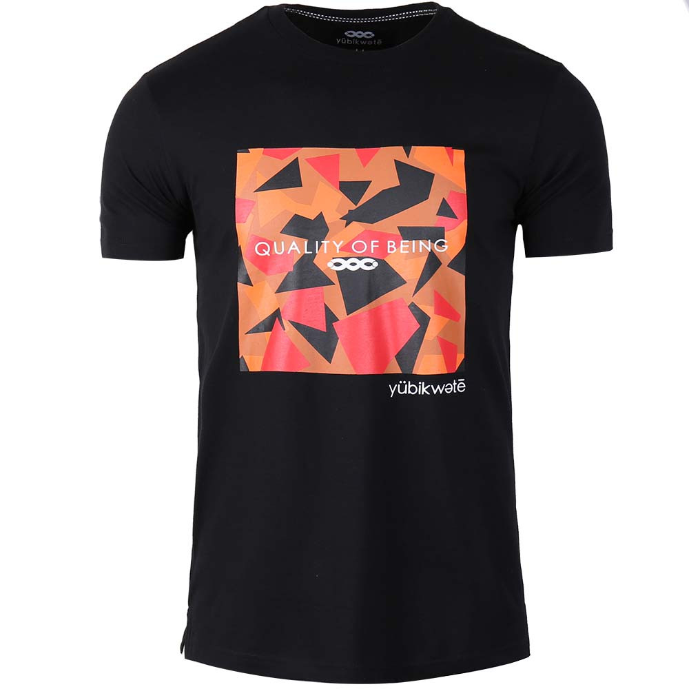 2025 Geometric Pattern Tee Yubikwete – Unisex Crew Neck Solid Color Cotton
