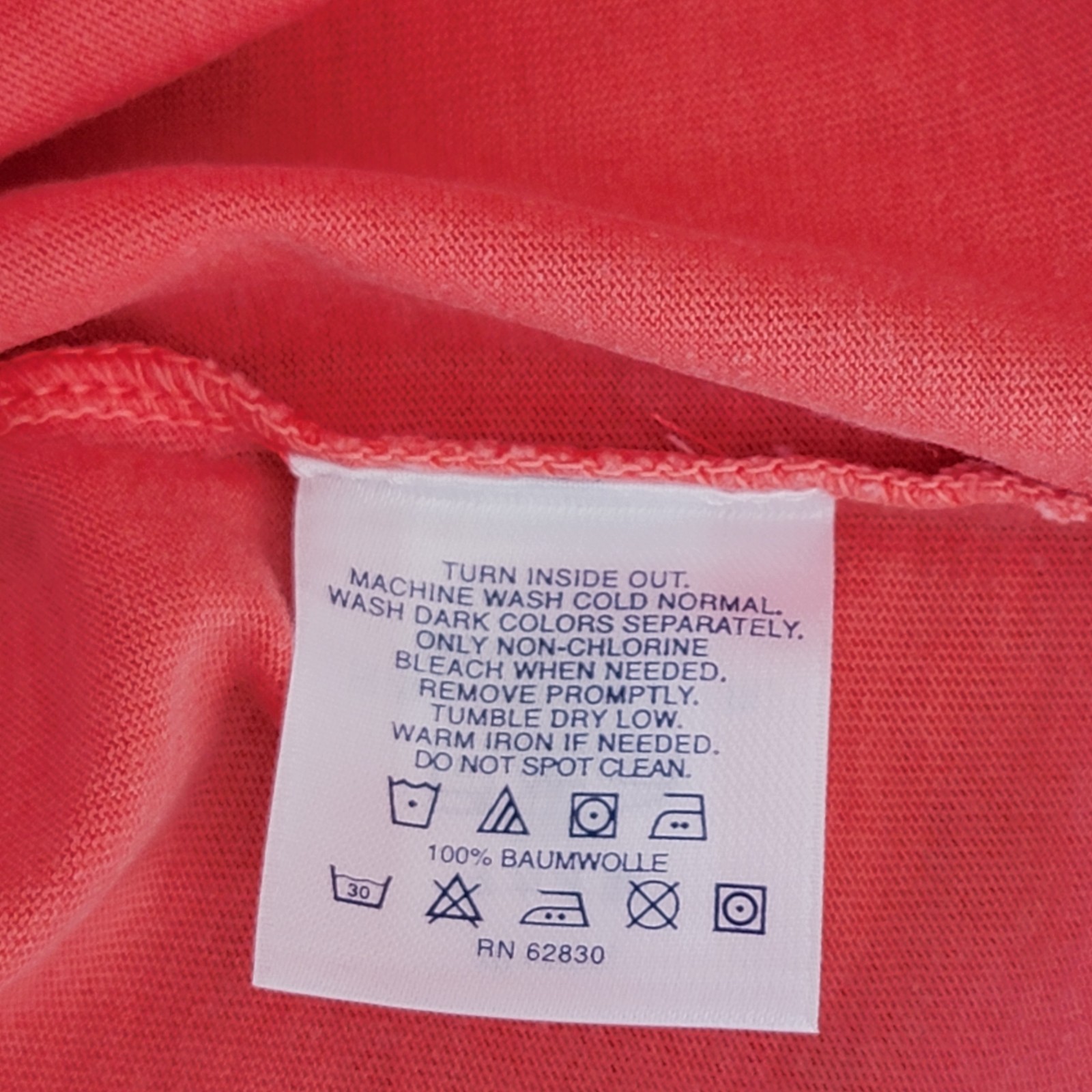 Land’s End Men’s XL 46-48 Deep Coral Sea Wash Pocket T-Shirt New With Tags