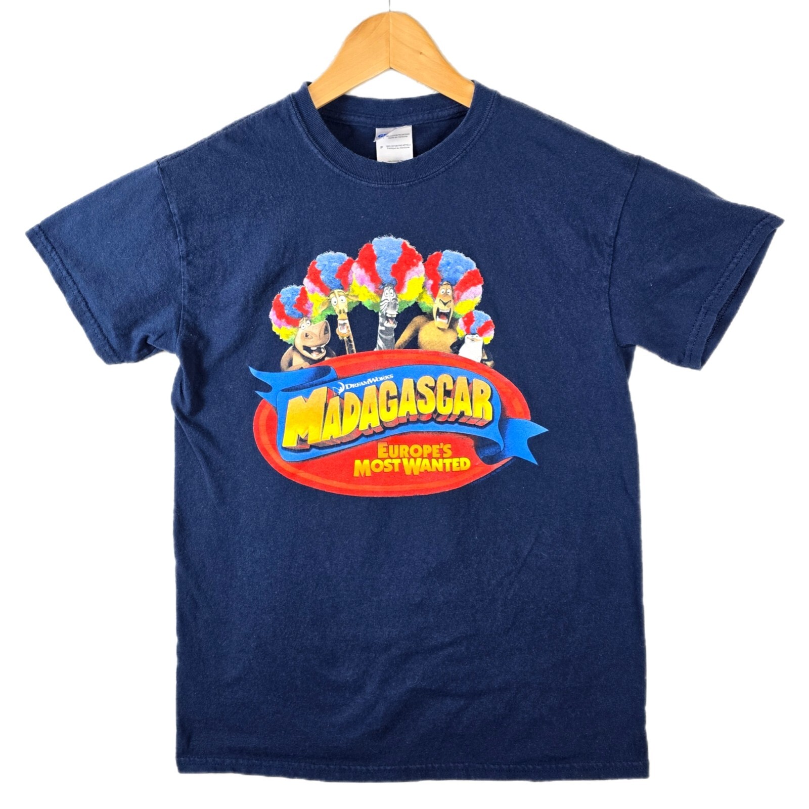 Madagascar Europes Most Wanted Promo Movie T-shirt Small Dreamworks Blue 2012