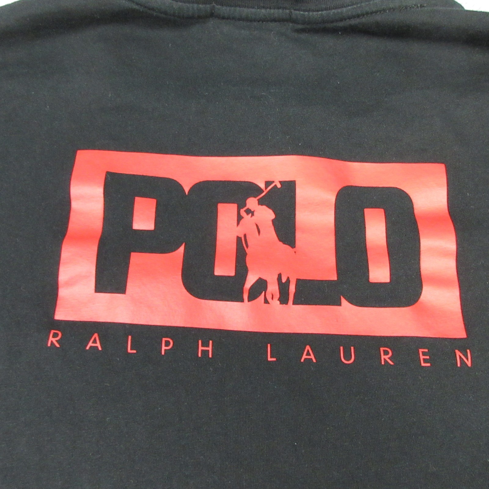 Ralph Lauren Shirt Mens Medium Black Embroidered Spell Out RL PRL Tee Crew 6411
