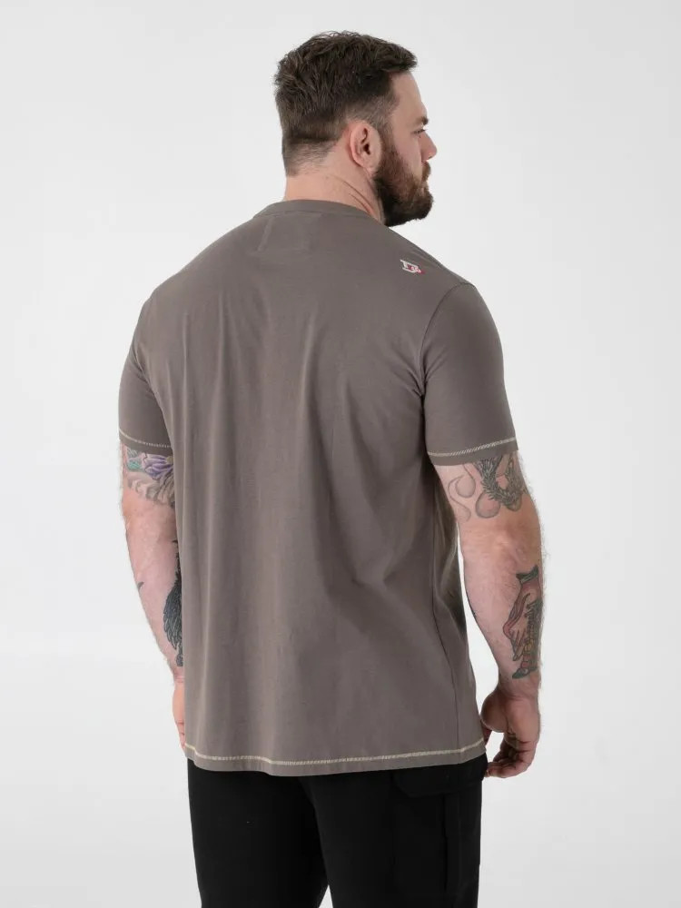 D555 Duke Big Mens Printed T-Shirt Surfing Bear Khaki Plus Size 2XL-10XL 601904
