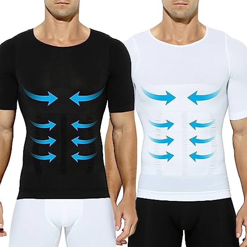 Men Compression Shirt Slimming Body Shaper Tummy Control Underwear Top Shapewear