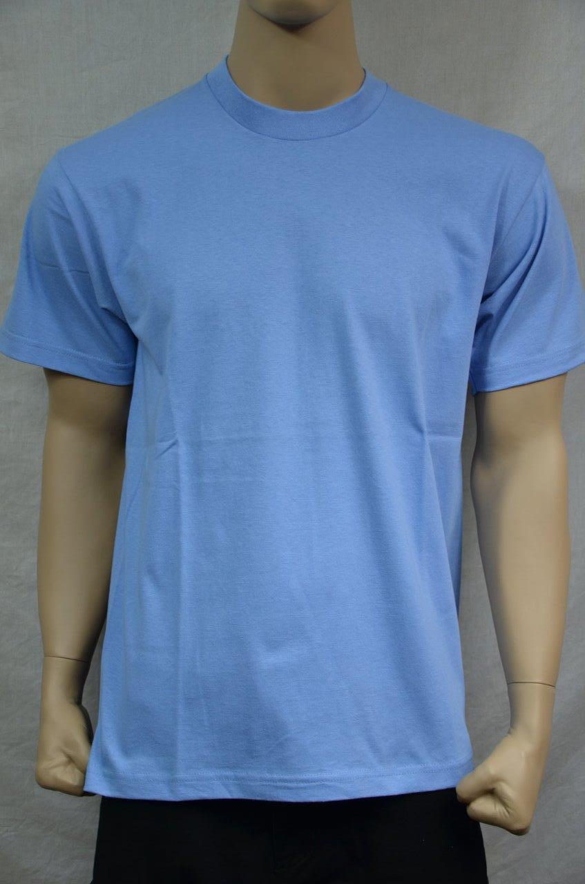 1 NEW PRO5 SUPER HEAVY WEIGHT T-SHIRT SKY BLUE TEE PLAIN BLANK COTTON S-7XL
