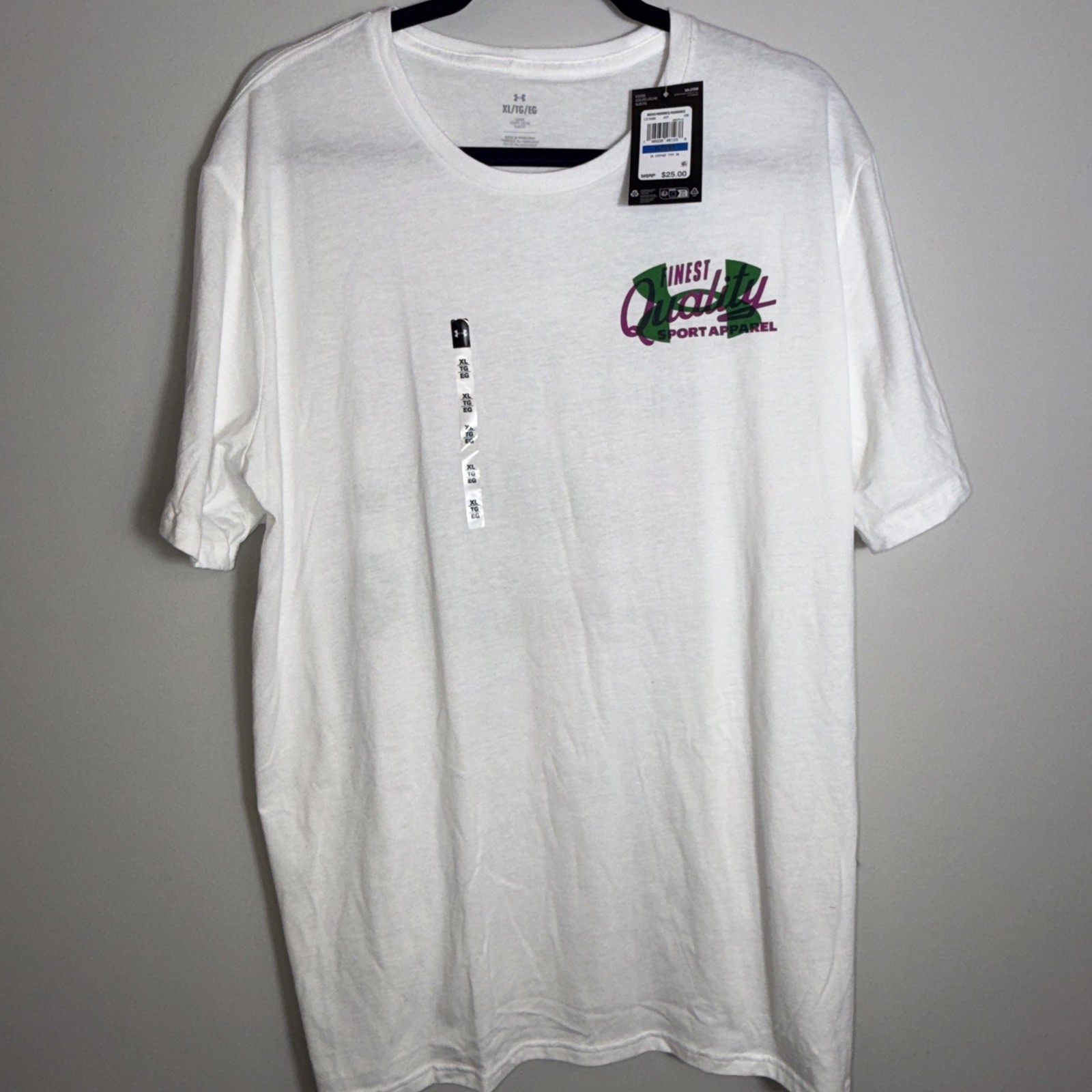 Under Armour Men’s Extra Large XL Vintage Type T-Shirt White Loose Fit NWT