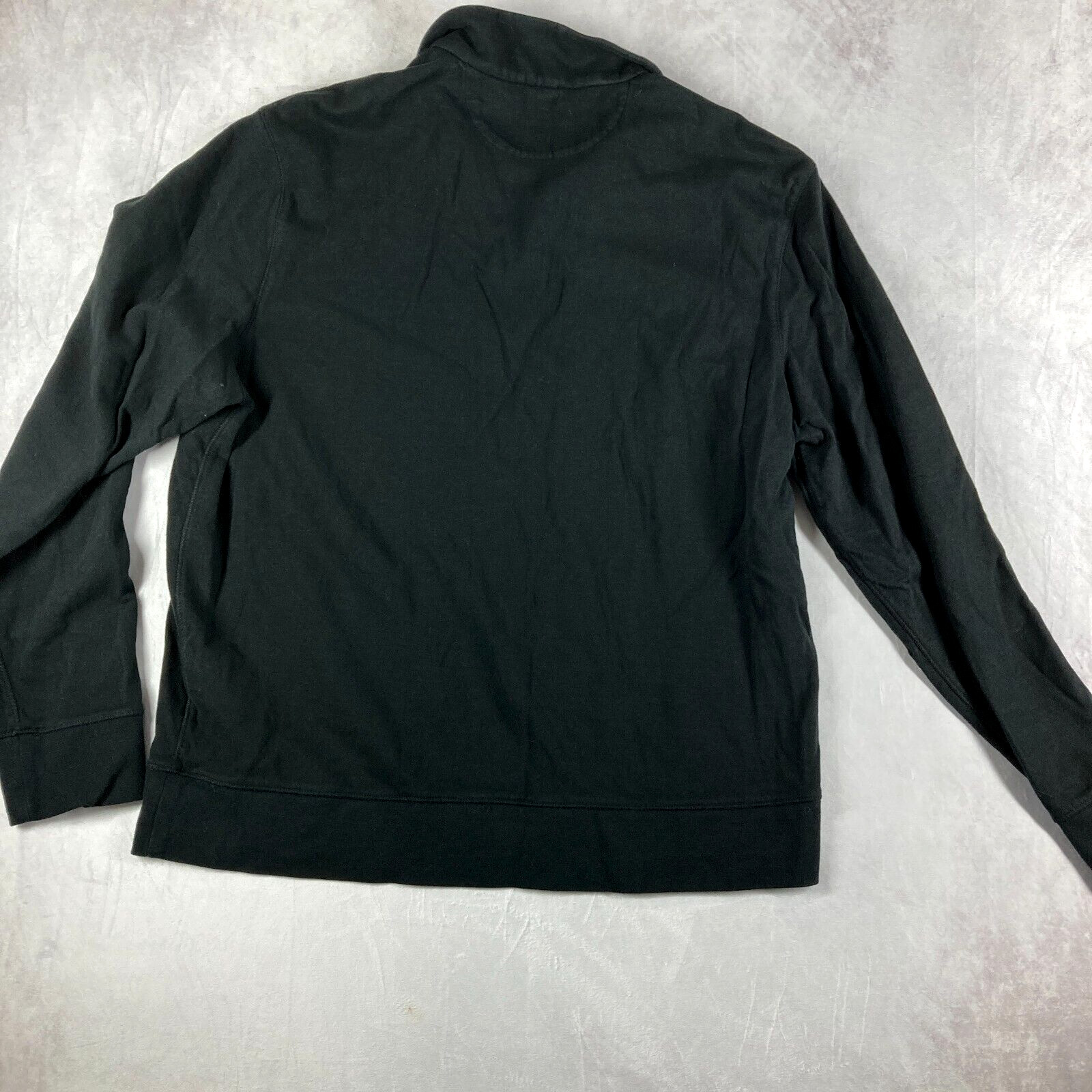 Polo Ralph Lauren Mens Large Black 1/4 Zip Pullover Shirt Gray Pony