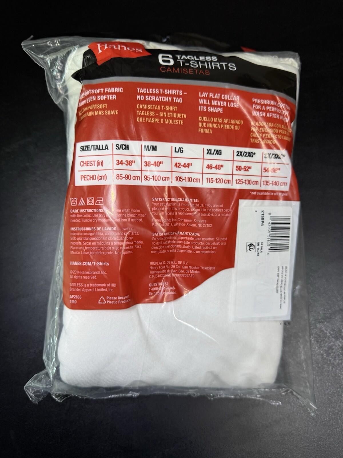 Hanes Men’s FreshIQ ComfortSoft Crewneck Undershirt – White (Pack of 6) (2135P6)