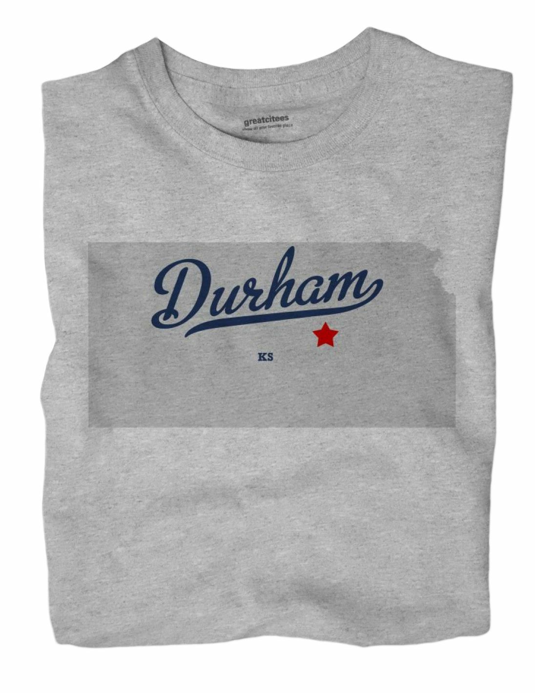 Durham Kansas KS T-Shirt Marion County MAP