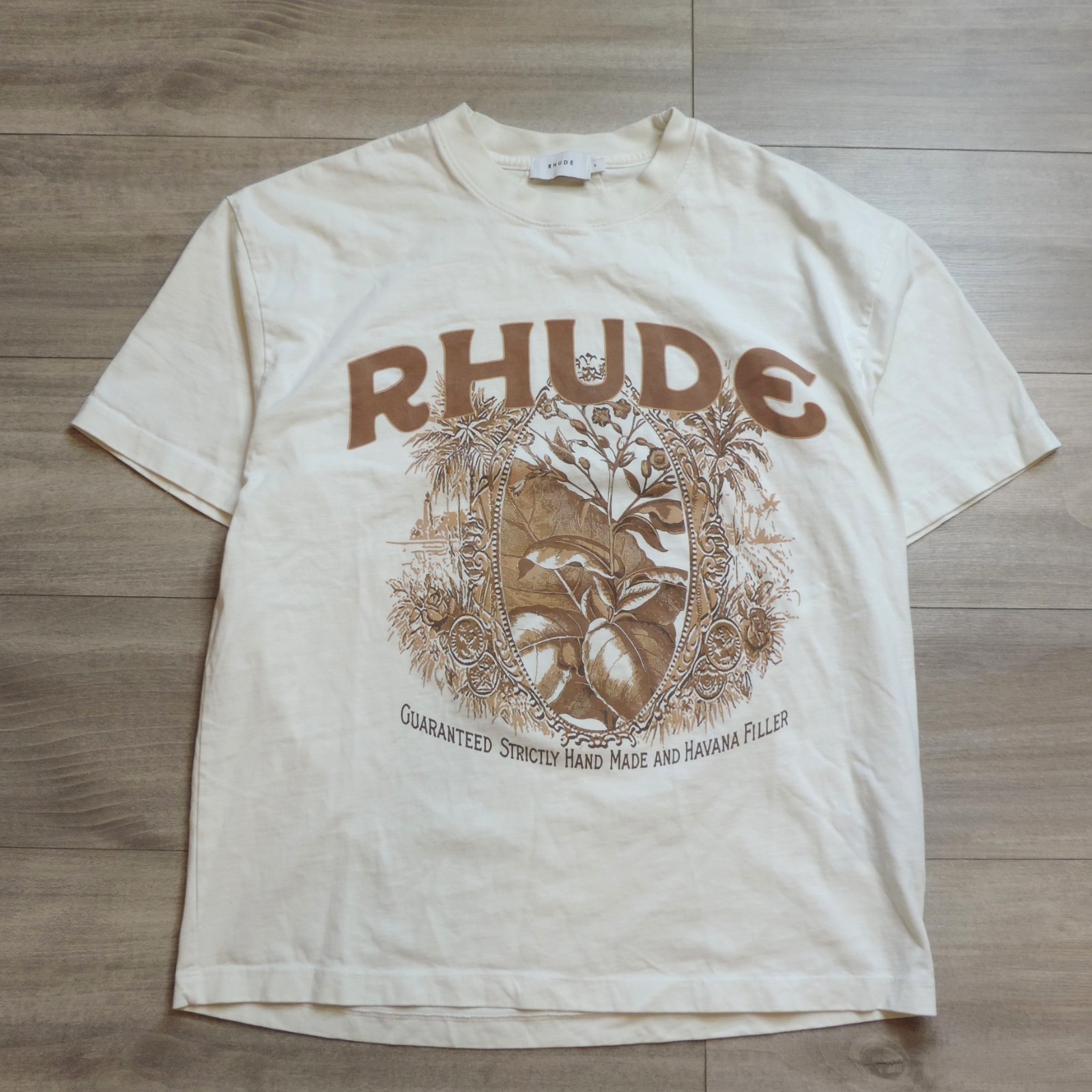 Rhude Havana Filler T-Shirt Graphic Print Cigar Logo Mens Small Oversize Fit