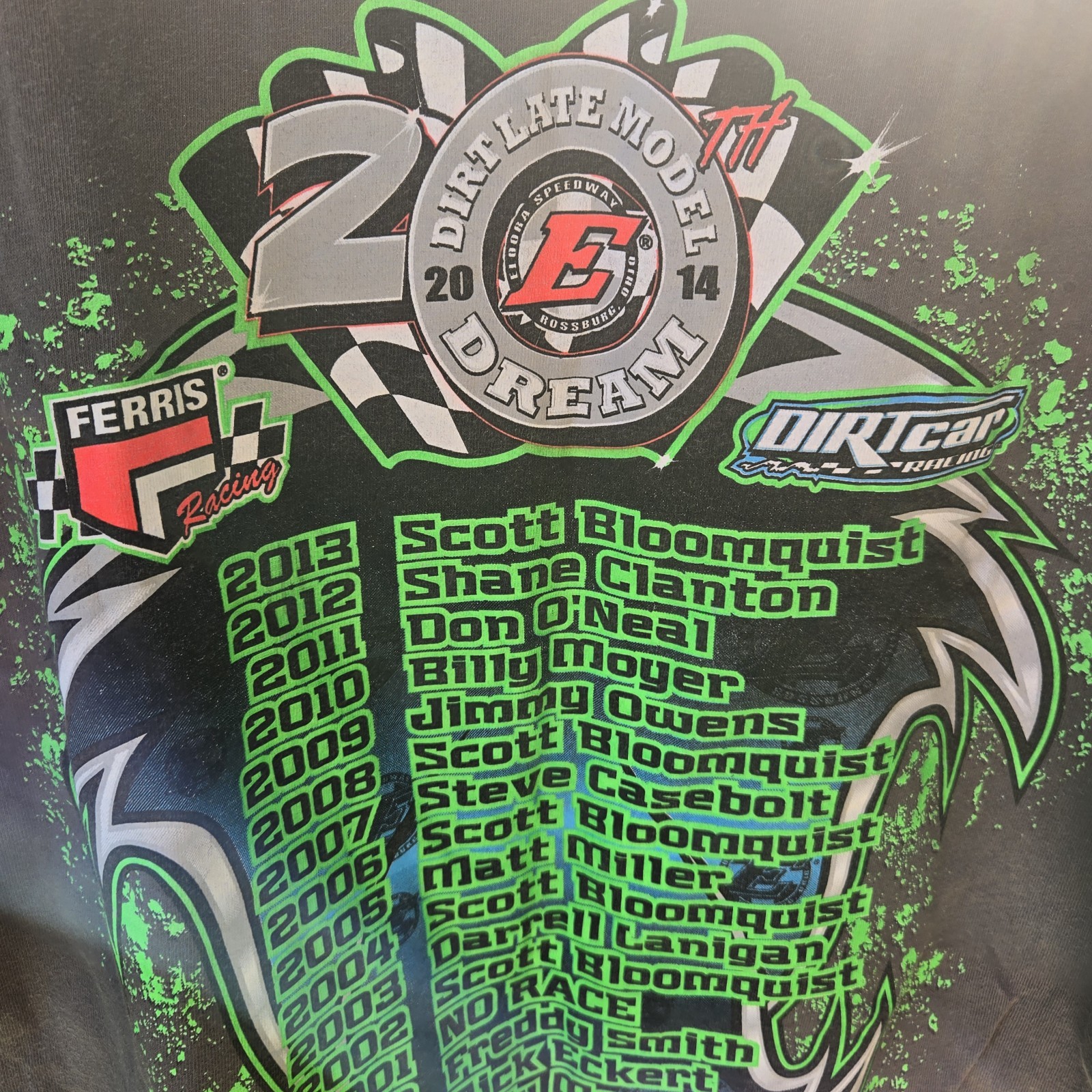 Men’s Dirt Track Racing T-Shirt 2012 Eldora Speedway Ohio Grey Sz MEDIUM