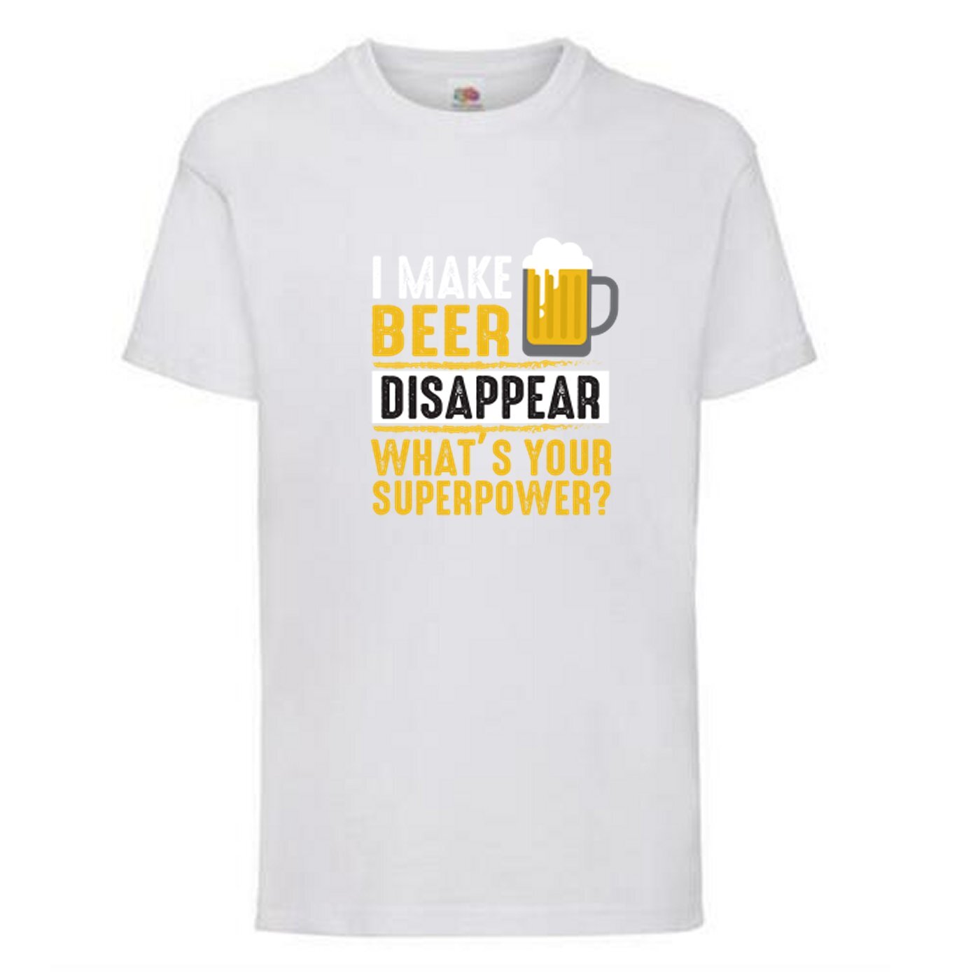 Beer Super Power What’s Yours Novelty T Shirt Various Colours And Sizes