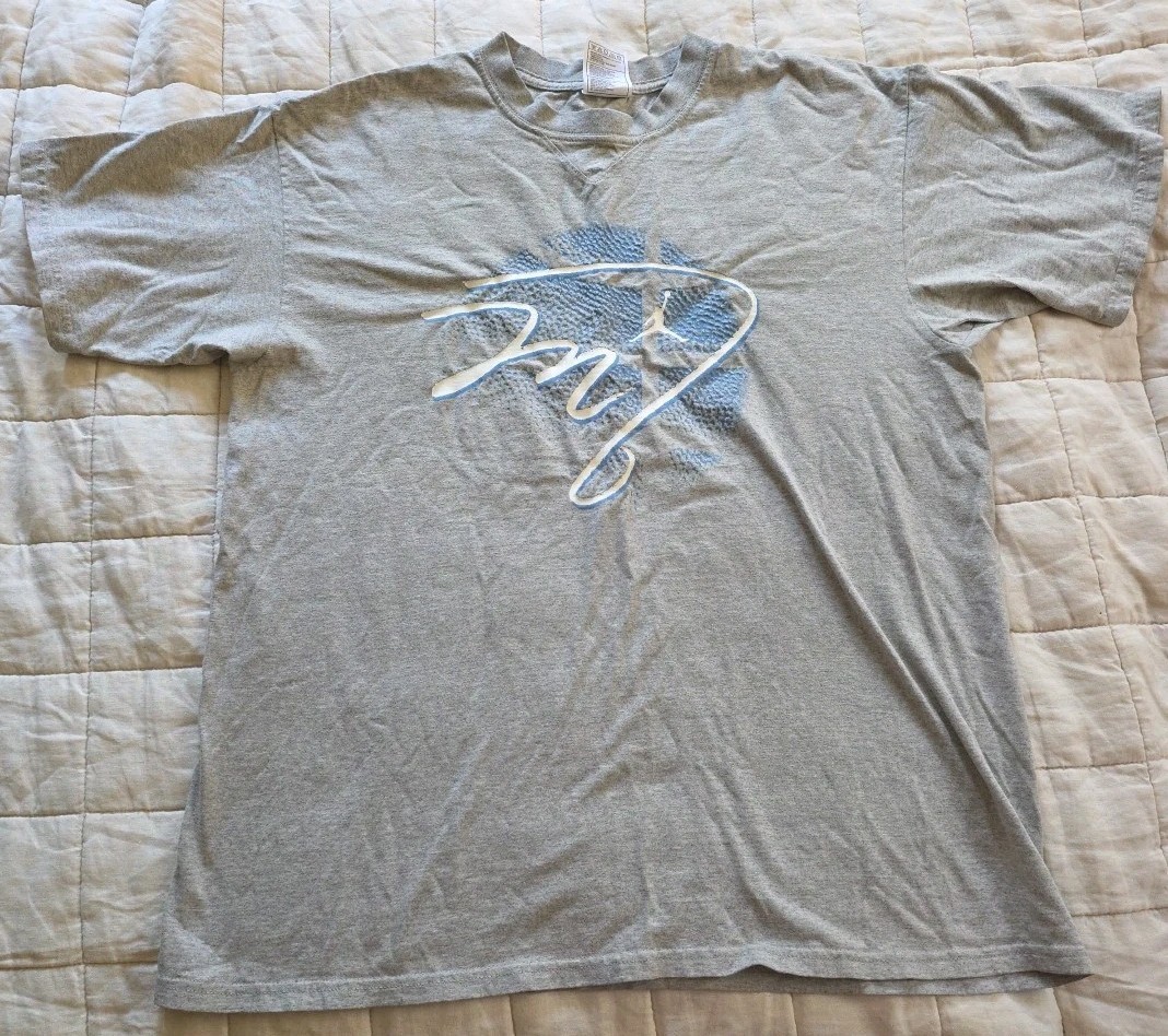 Vintage Y2K Jumpman Air Jordan T-Shirt Men’s Double Sided 2000s Nike Large Gray