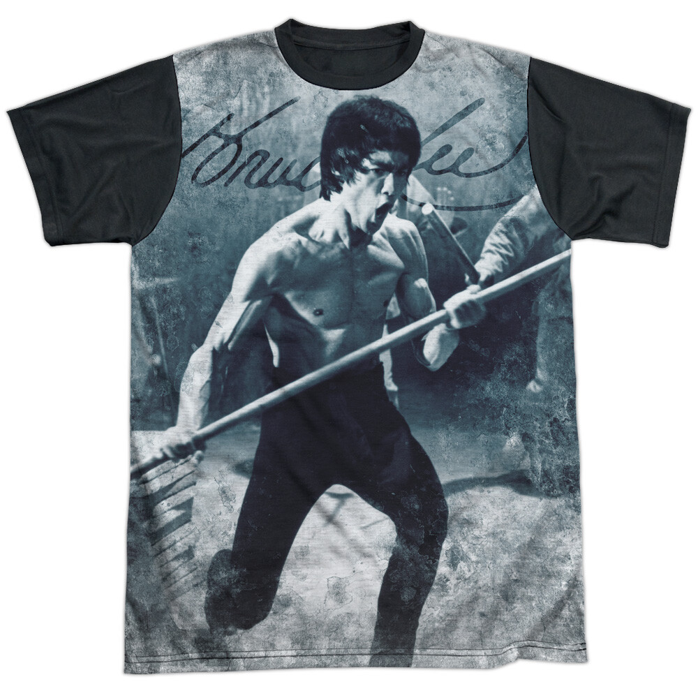 Bruce Lee Whoooaa Adult Halloween Costume T Shirt (Black Back), S-3XL