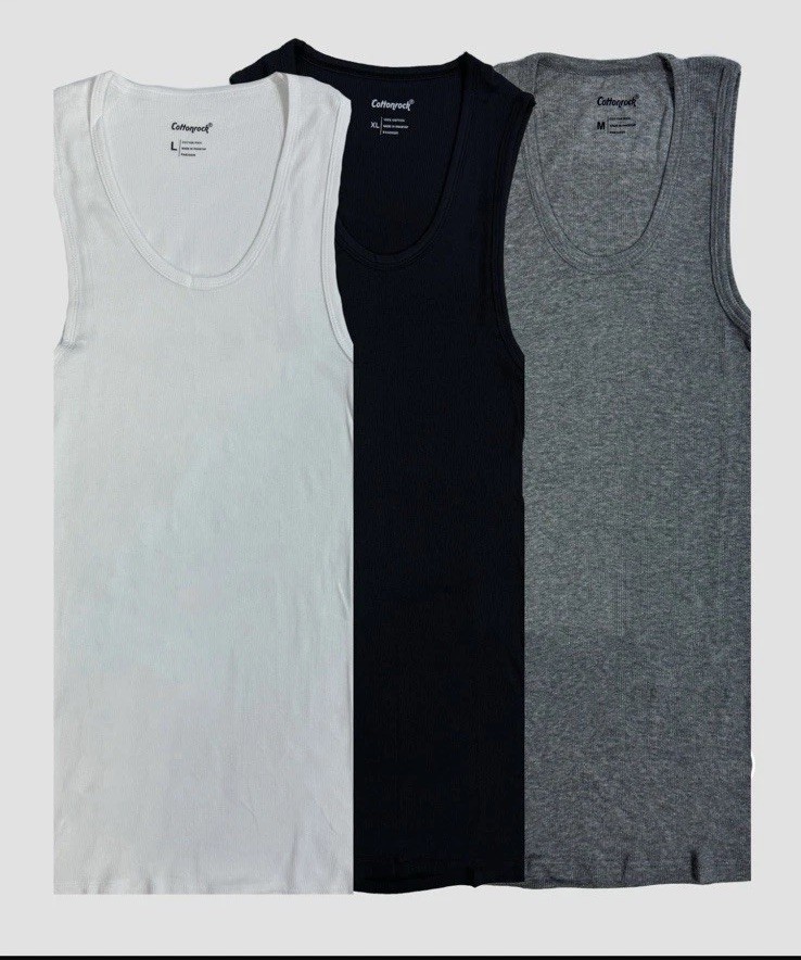Men 100% Cotton Tank Tops Value 6-Pack Breathable Undershirts Gym Everyday Wear!