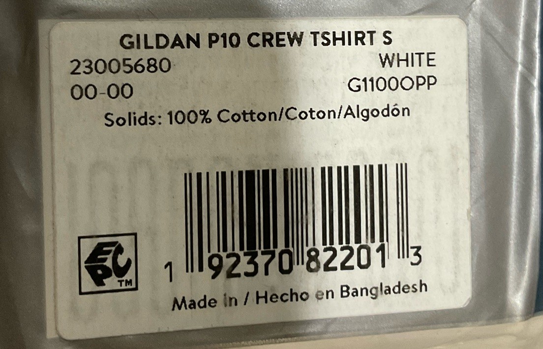 Gildan Men’s 10 Pack Short Sleeve Crew T-Shirt Tag-Free White Size Small NEW