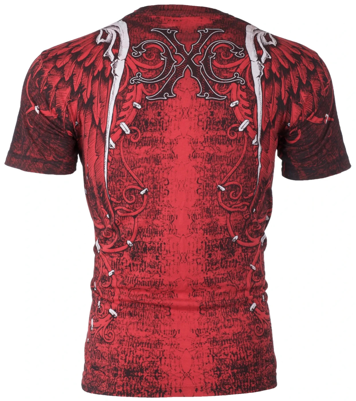 Xtreme Couture Affliction Men’s T-Shirt AFTERSHOCK Skull Red Tattoo Biker M-3XL