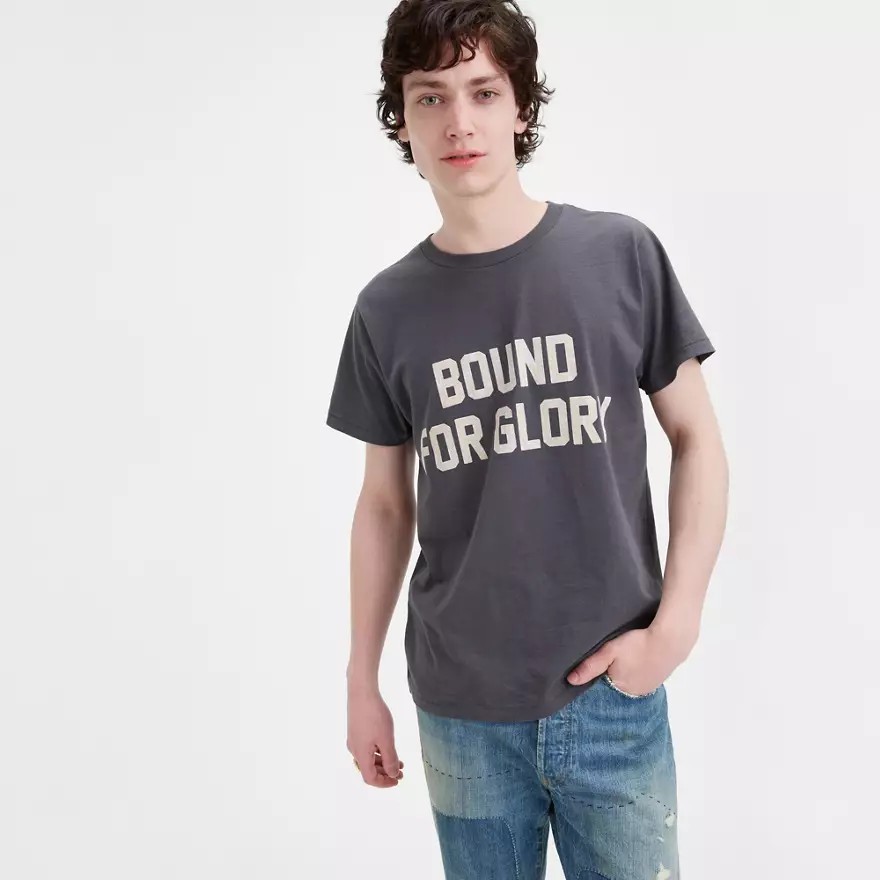 $98 Levi’s Vintage Clothing LVC Bound For Glory T-Shirt Large Gray 100% Cotton