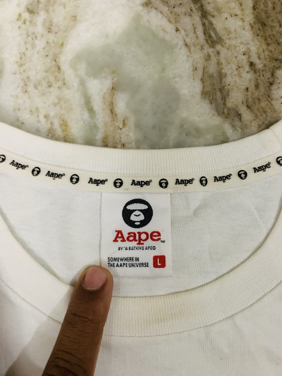 A Bathing Ape T Shirt Mens Large White BAPE Graphic Print Streetwear Designer