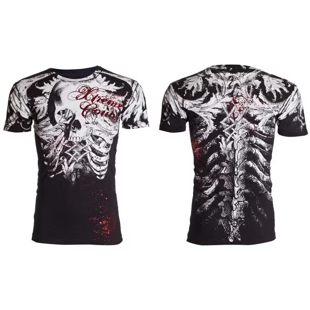 XTREME COUTURE by AFFLICTION Black PERSIMMON Short Sleeve Slim Fit T-shirt NWT