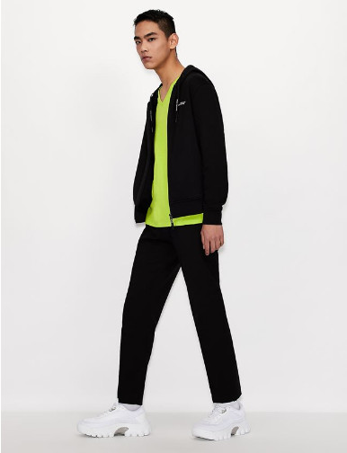 Armani Exchange Short-Sleeve Pure Pima Cotton Jersey V-Neck Shirt Neon Green, S