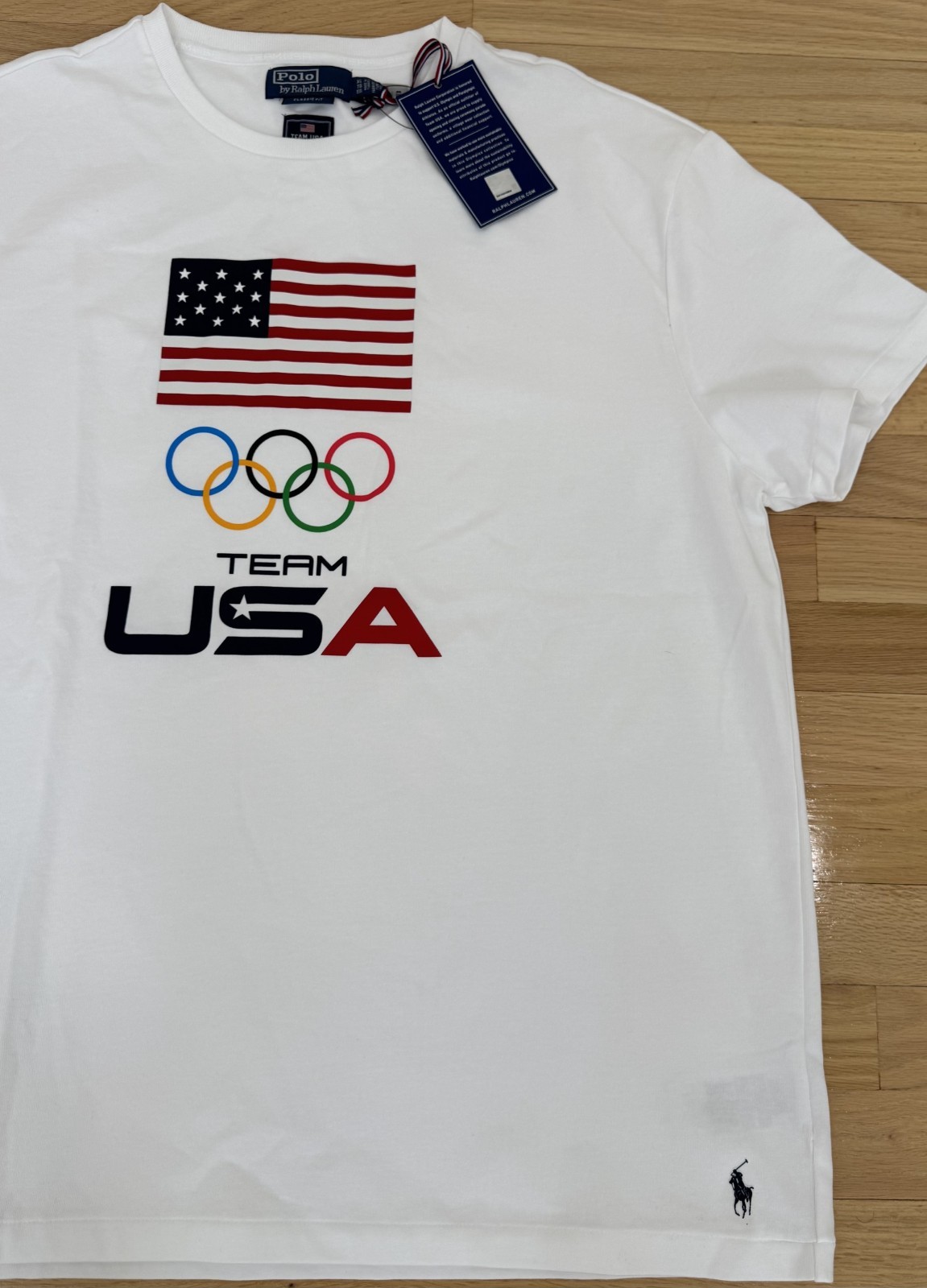 Polo Ralph Lauren Men’s Olympic Graphic Team USA Flag Print T-Shirt White S-XL