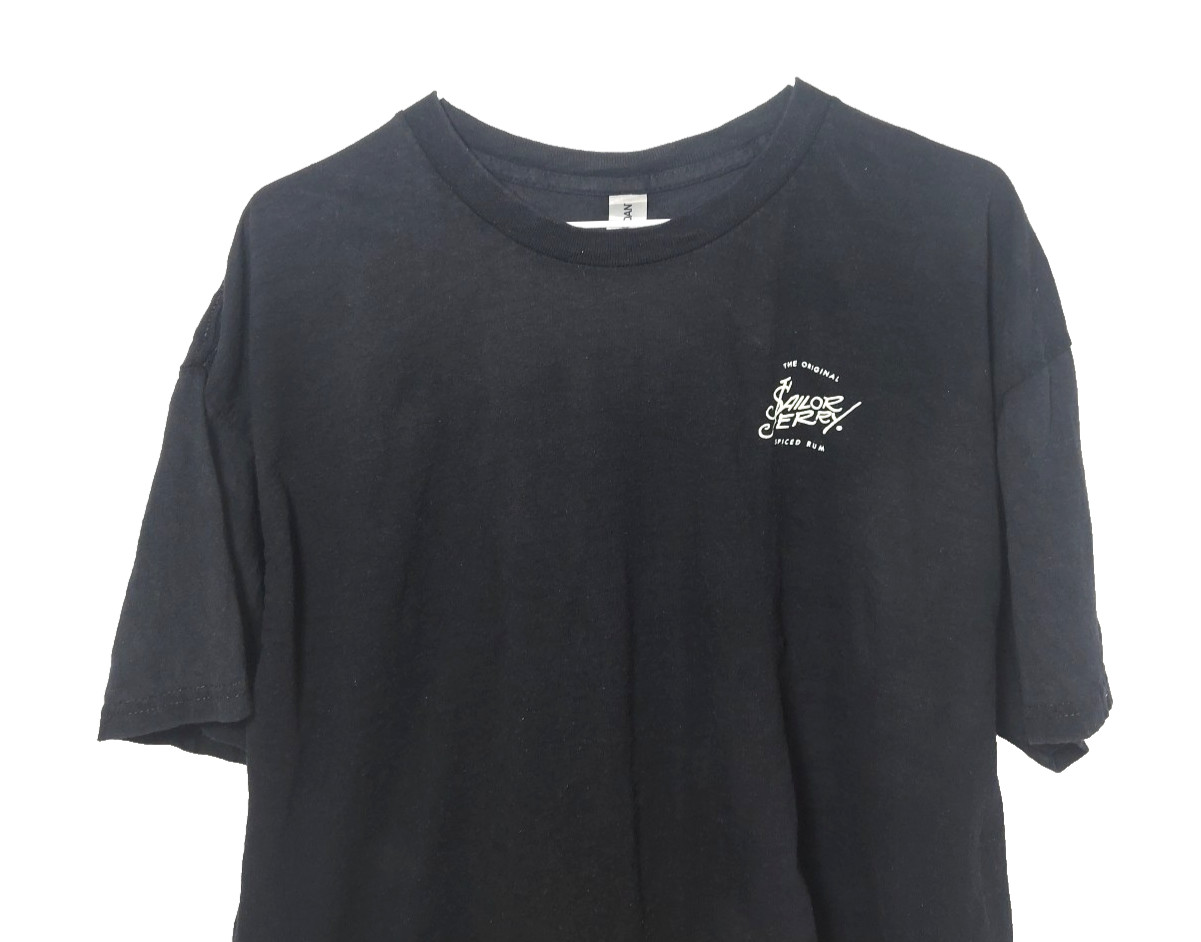 Sailor Jerry Original Rum XL Eagle Graphic Black T-Shirt “Work Speaks” Gift Tee
