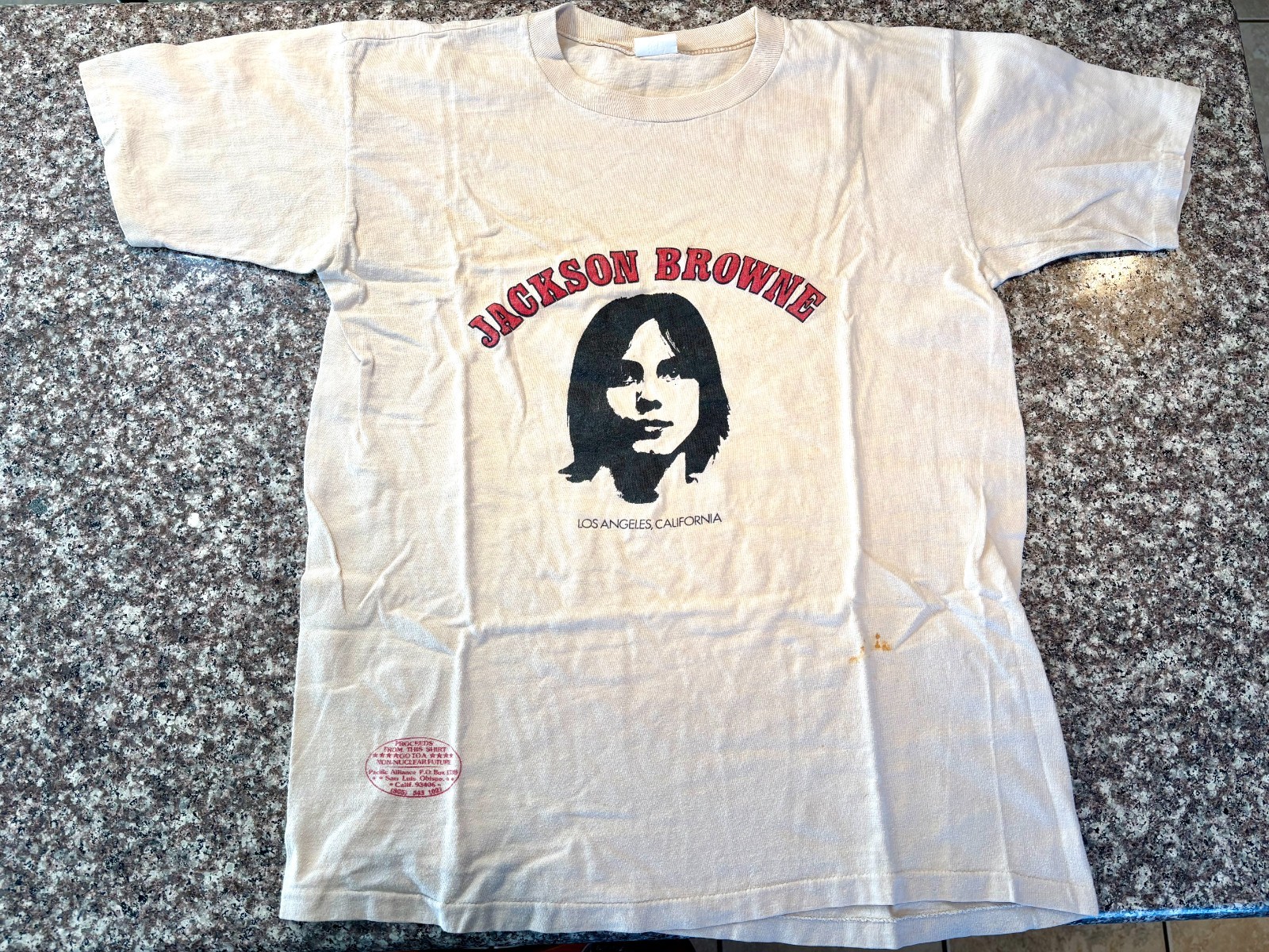 Vintage 1970’s Jackson Browne Non-Nuclear Future Benefit Concert T-Shirt, Large