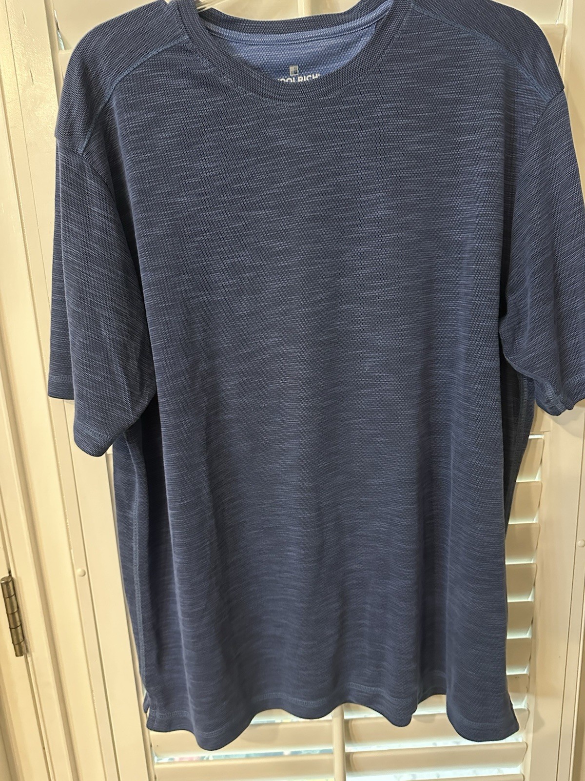WOOLRICH Heathered Blue Woven T-Shirt Men’s Size XL MINT CONDITION