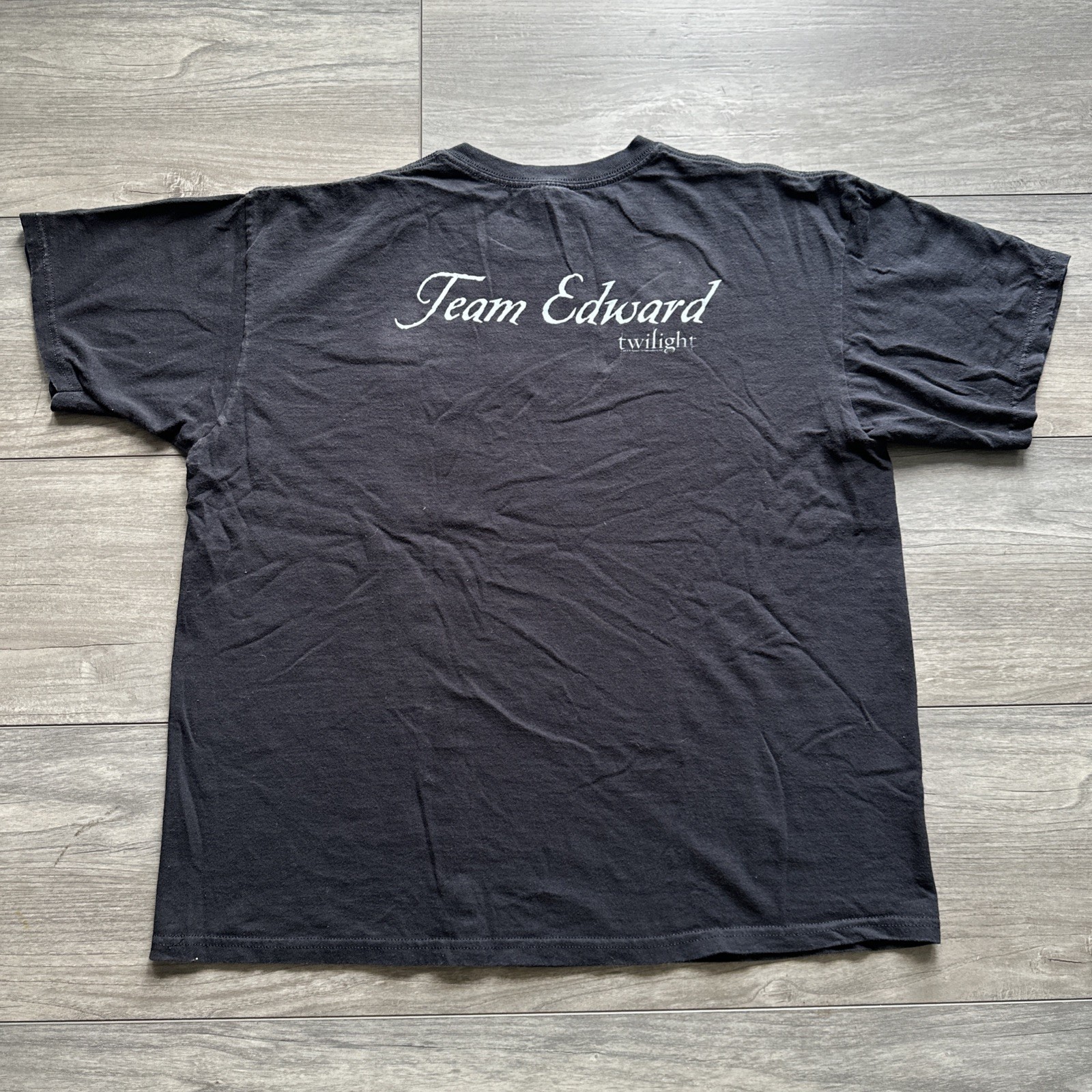 Vintage Y2K Twilight Team Edward I Run With Vampires T Shirt RARE Size XL