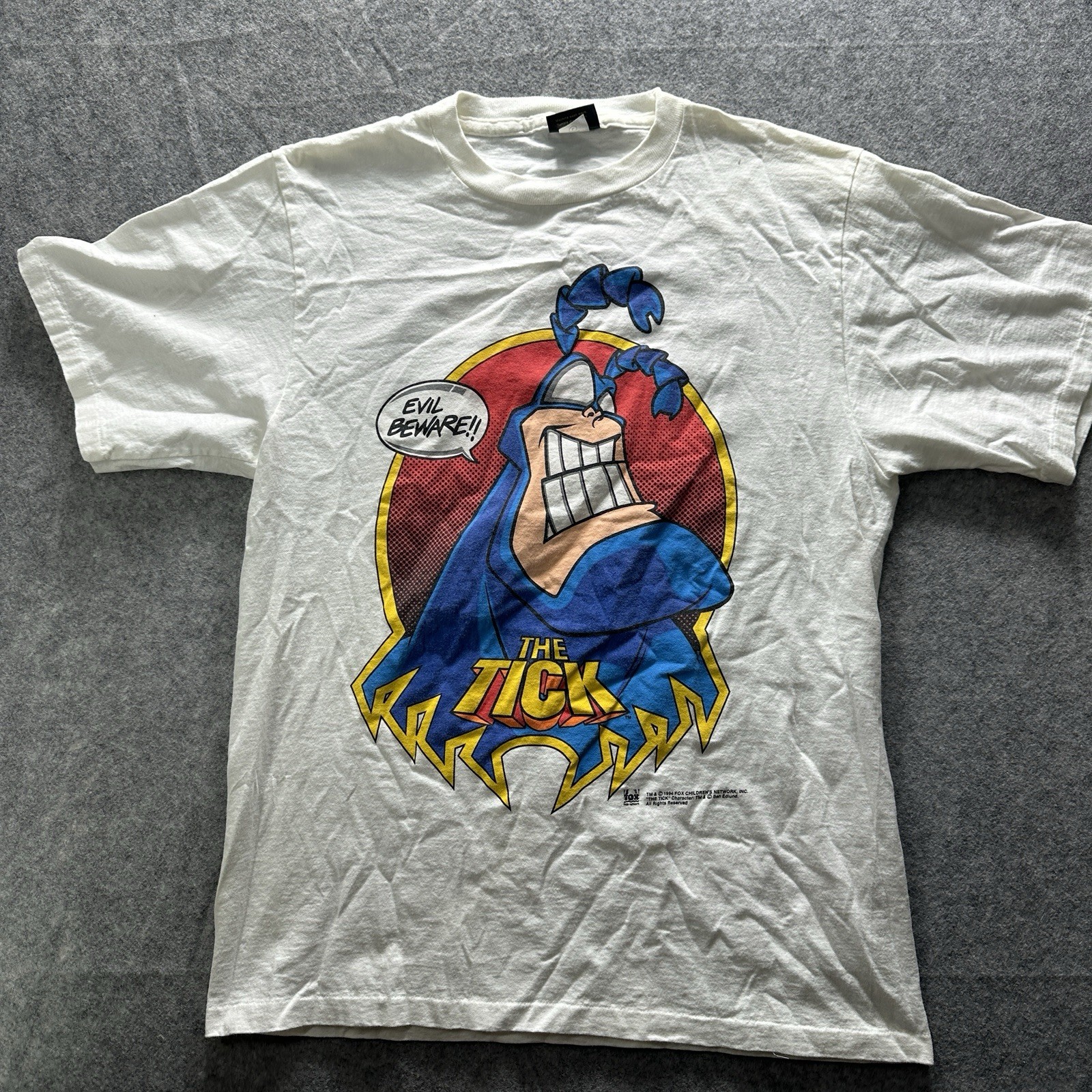 Vintage The Tick Face Graphic Evil Ways Mens Large Single Stitch Double Sided