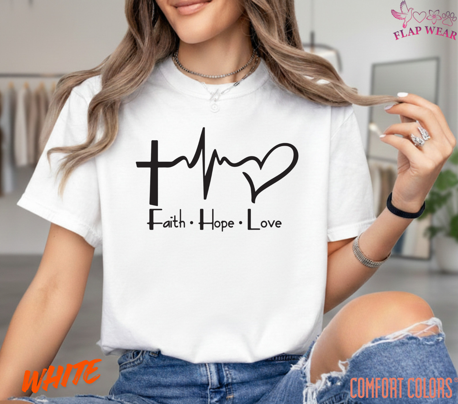 Unisex Faith Hope Love T-Shirt, Men T shirt,Women T shirt Gift Religion Top
