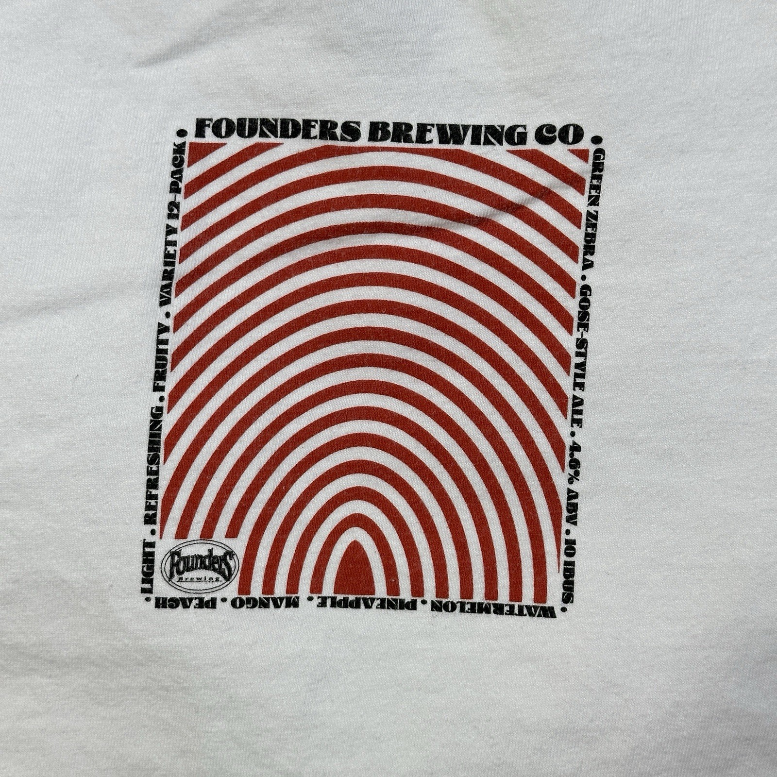 Green Zebra Gose-Style Ale Founders Brewing Co. Small Brewery T-Shirt Beer Tee S