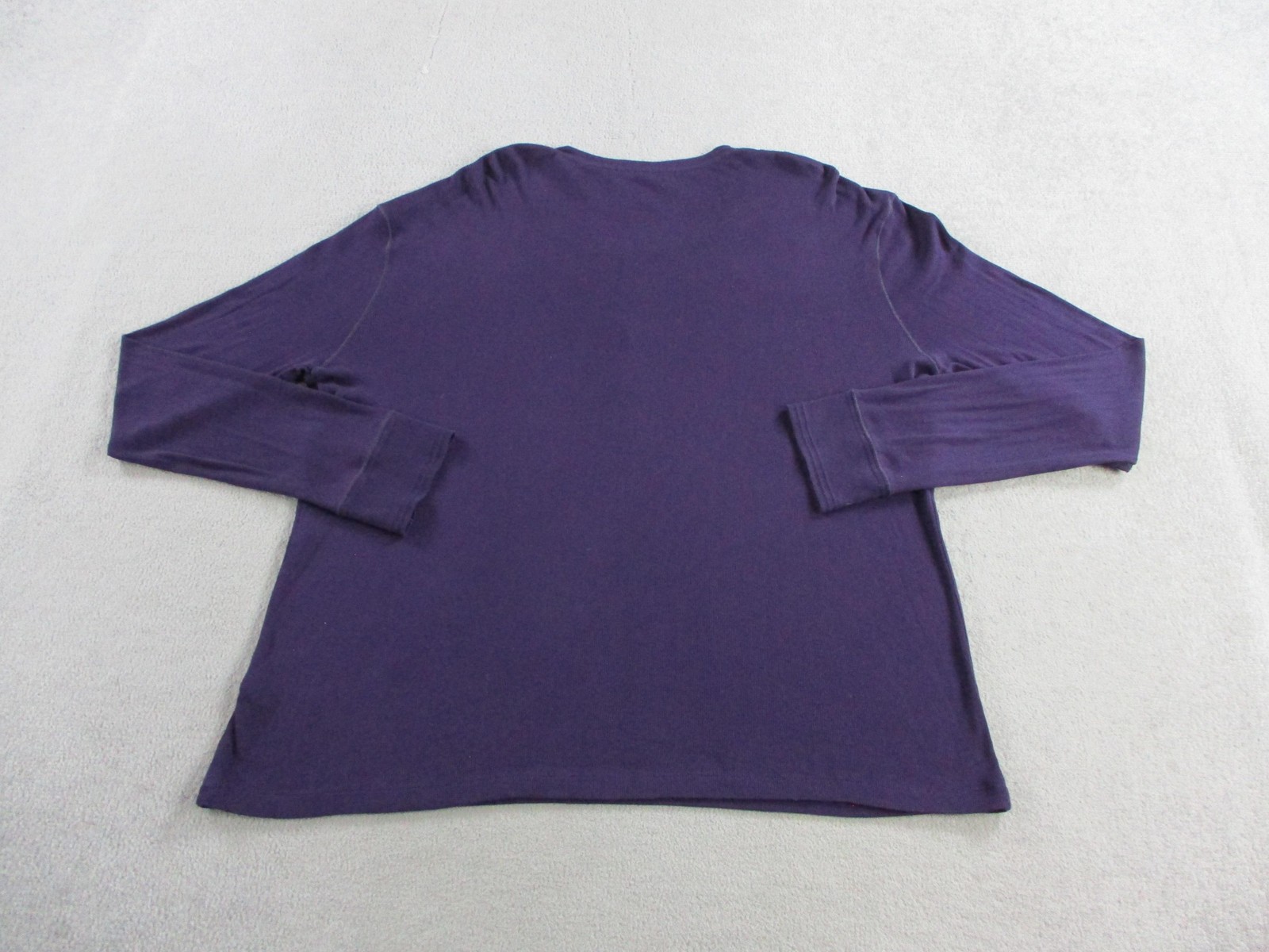 Ralph Lauren Shirt Mens XL Purple Black Label Ribbed Knit Henley Long Sleeve