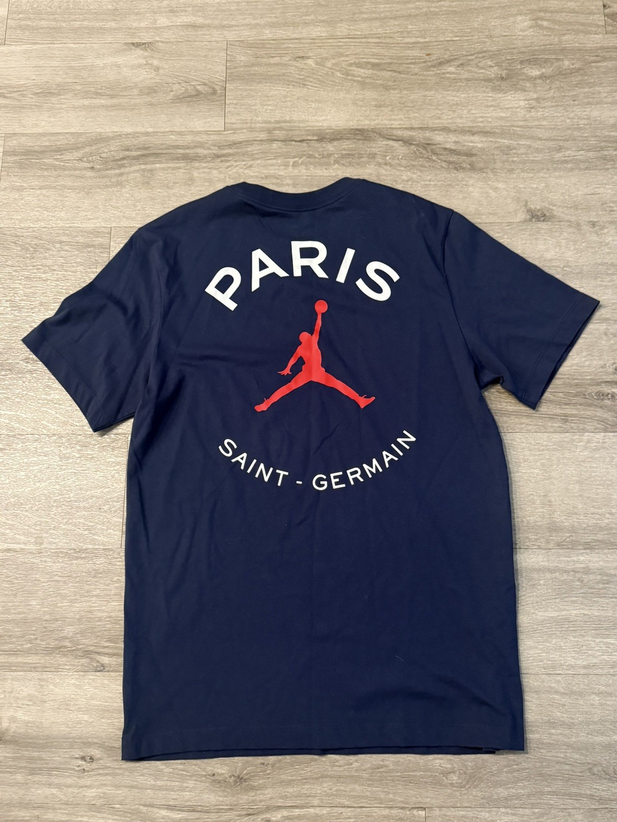 NWOT Jordan Paris Saint-Germain Logo Blue PSG Short Sleeve T Shirt M Medium