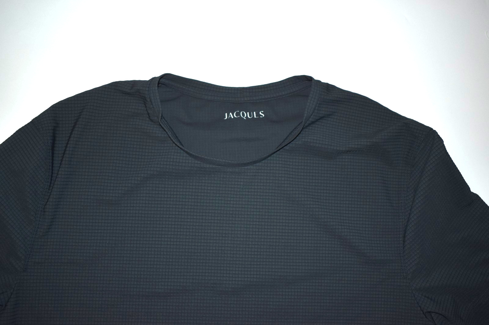 Jacques NY Men’s Size L Gray Ribbed Performance T Shirt Polyamide Blend