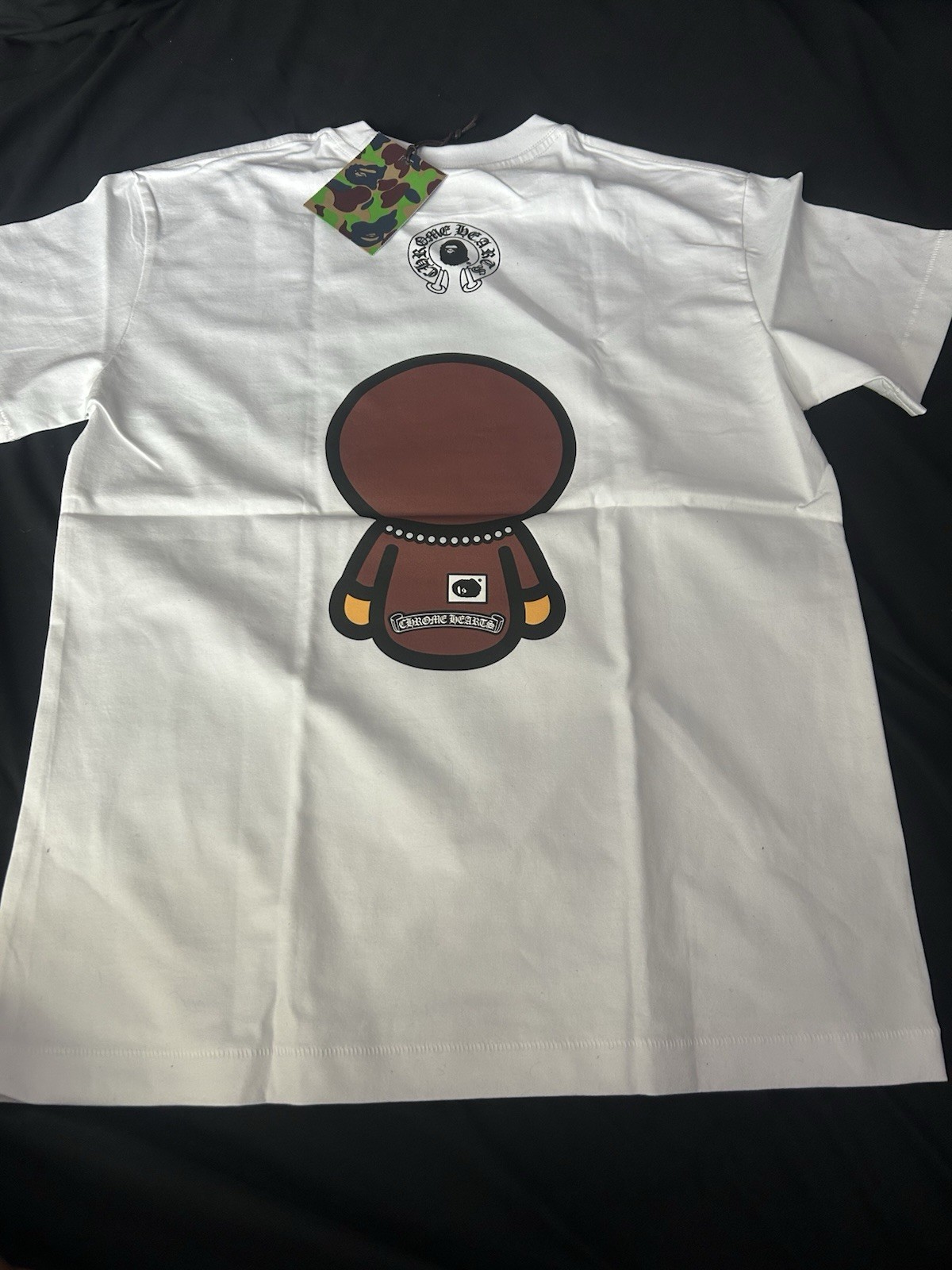 A Bathing Ape BAPE White Baby Milo Logo Graphic Double-Sided Crew Neck Tee S