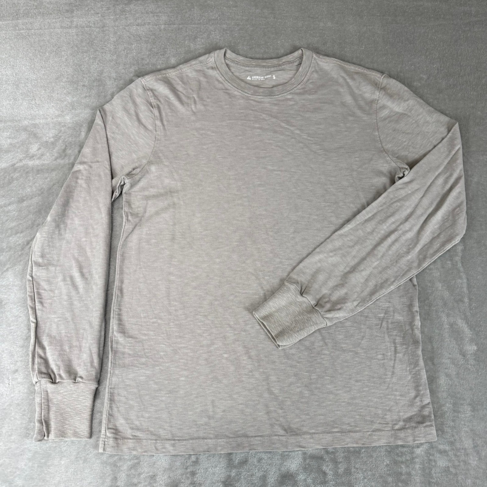 American Giant Long Sleeve Tee T-Shirt Mens Small Light Gray Cotton $65 USA NWOT