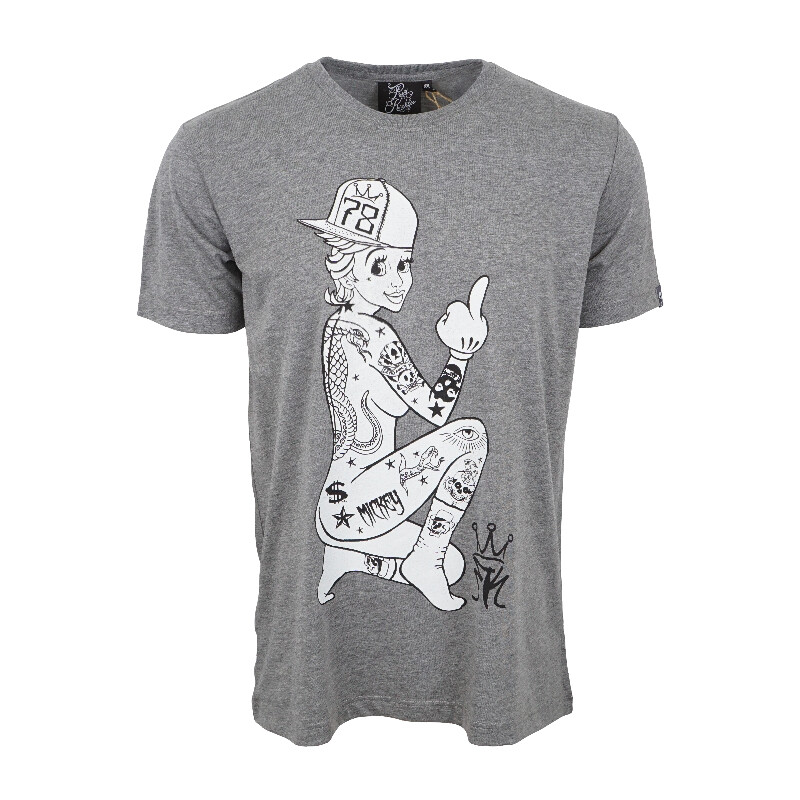 RUM KNUCKLES MICKEY HAND MENS T SHIRT CHARCOAL HEATHER