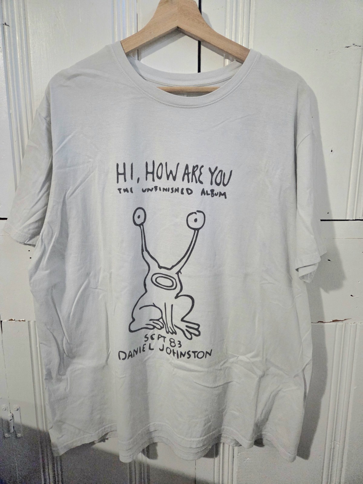 Vintage Daniel Johnston Hi How Are You T-shirt Size XL 2000s Y2K White