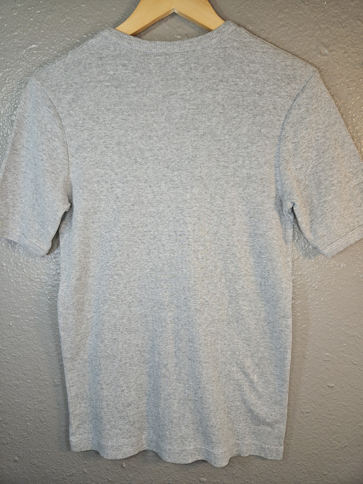 Y2K Men’s Small Tight Slim Fit Ribbed Knit Gray V Neck Muscle Shirt PHYS.SCI