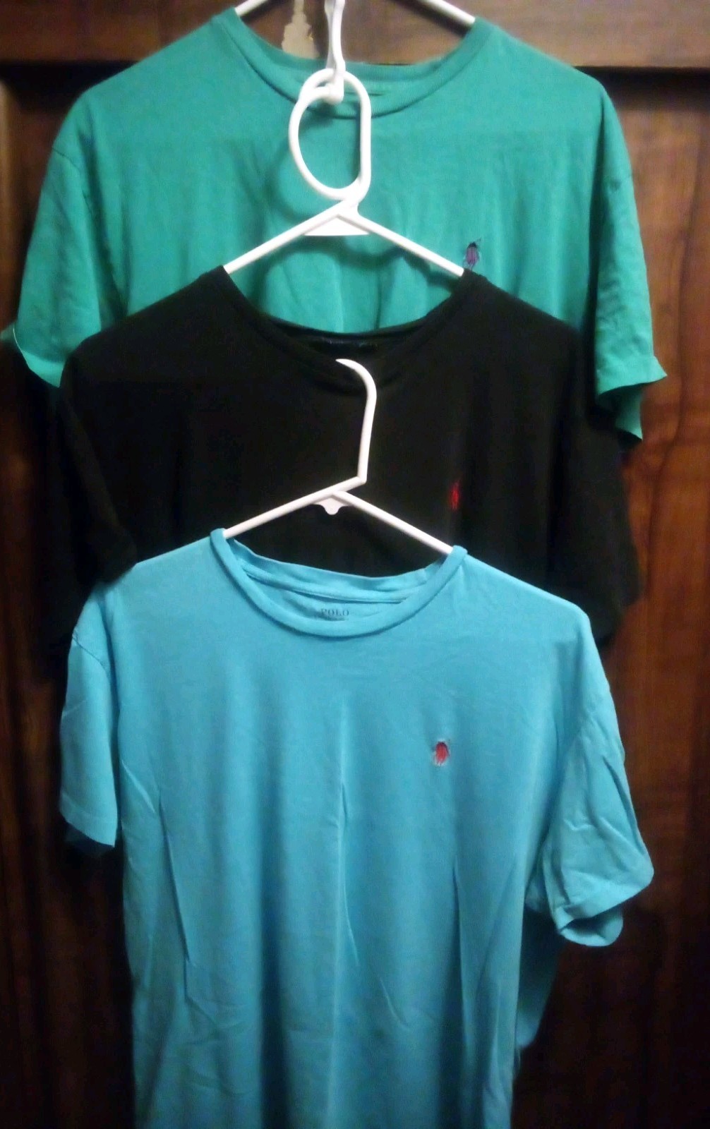 Lot Of 3- Polo Ralph Lauren T-Shirts Men’s Medium Crewneck Black, Blue, Green