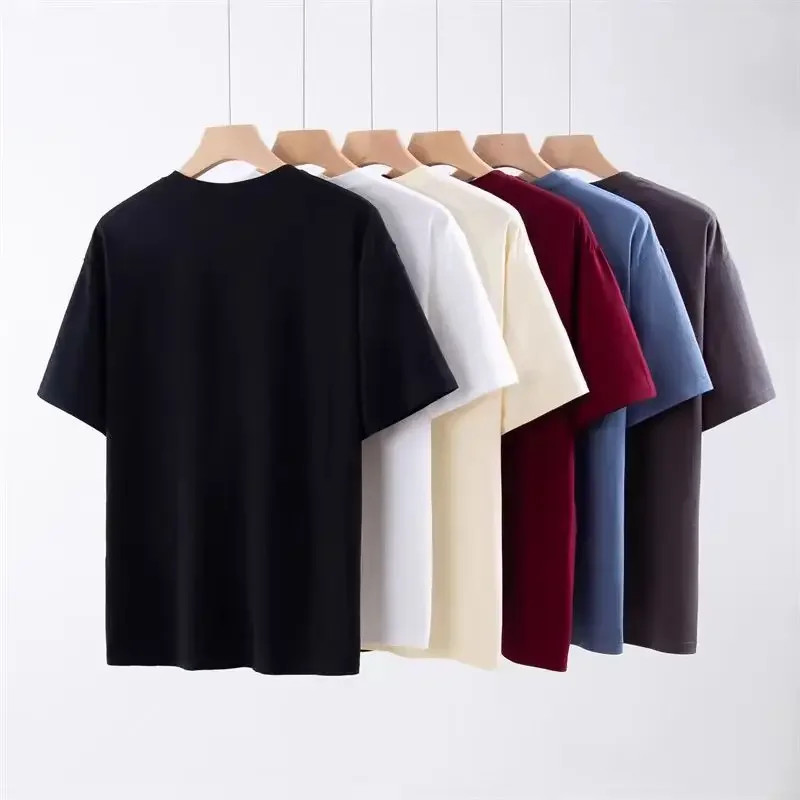 Unisex Heavyweight Pure Cotton Shirt Summer Loose Fit Breathable Casual Tee Gift