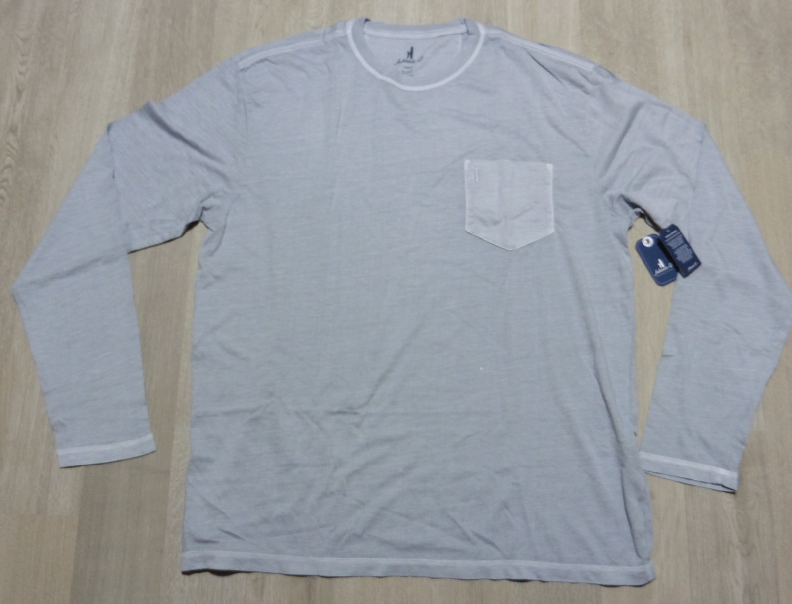 Johnnie-O Men’s Large Brennan Crewneck T-Shirt Steel Gray LS NWT