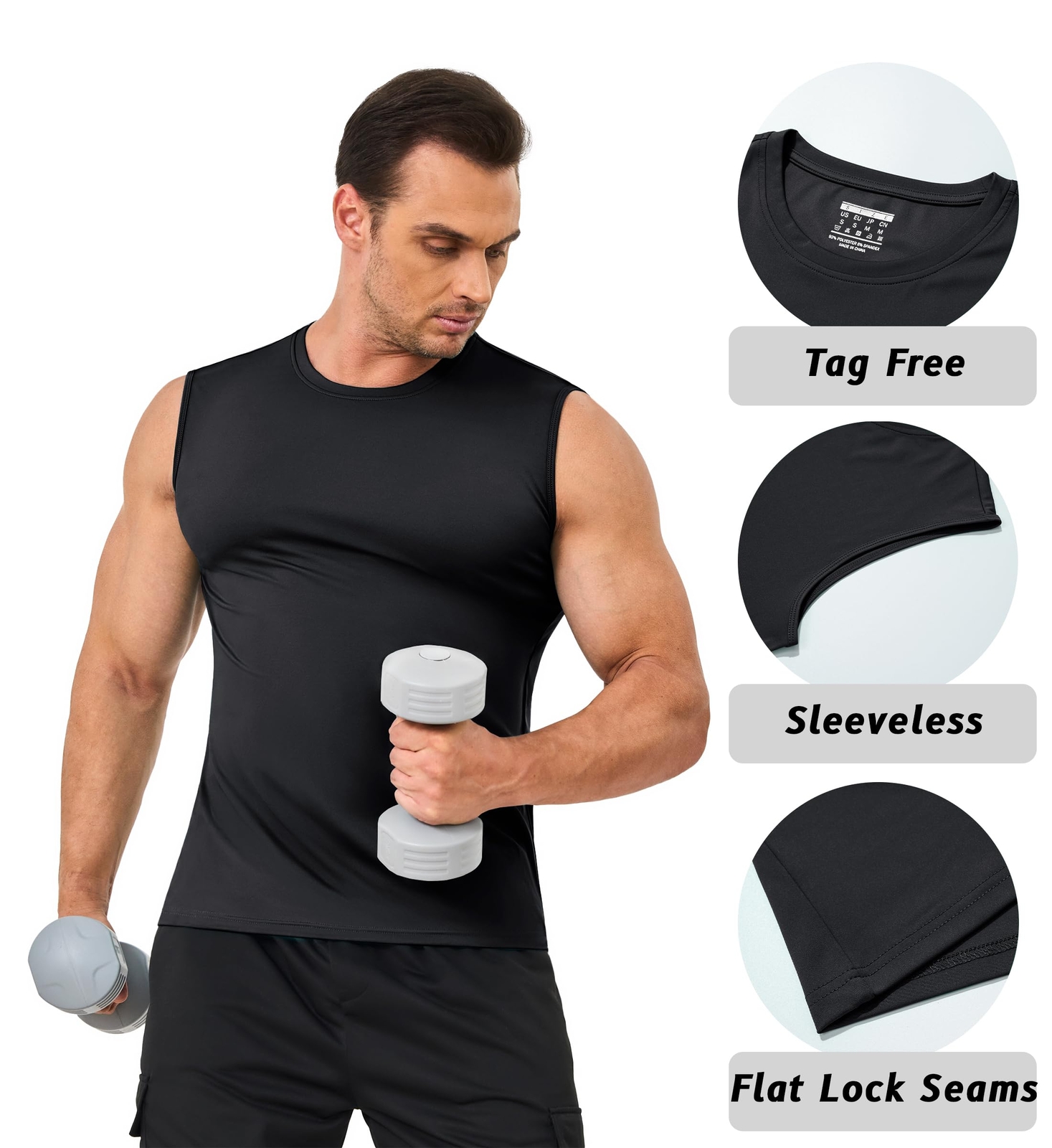 Men’s Sleeveless Tank Tops Muscel Tee Gym Workout Summer Quick Dry Undershirts