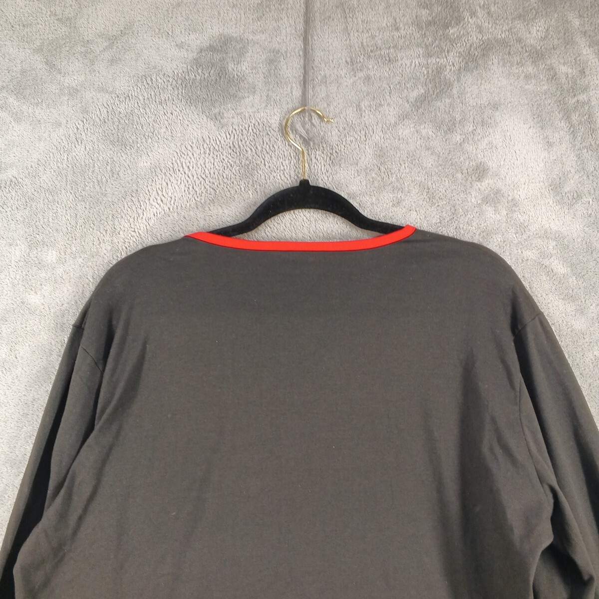 PATPAT Christmas “Santa Hat” Long Tee Men MEDIUM Knit Casual Holiday Black Red