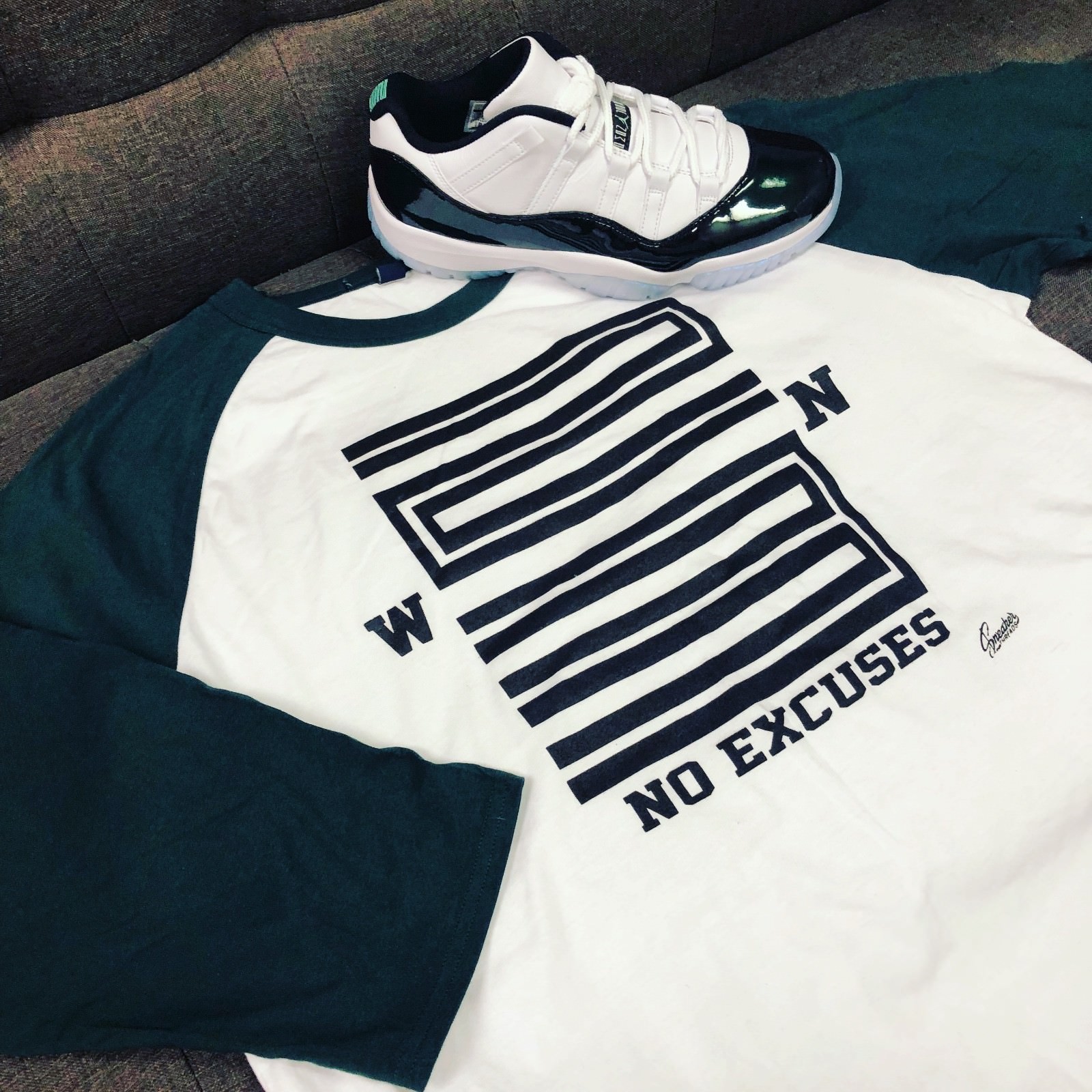 Raglan Shirt Match Jordan 11 Easter Emerald Green – WIN 23 Raglan