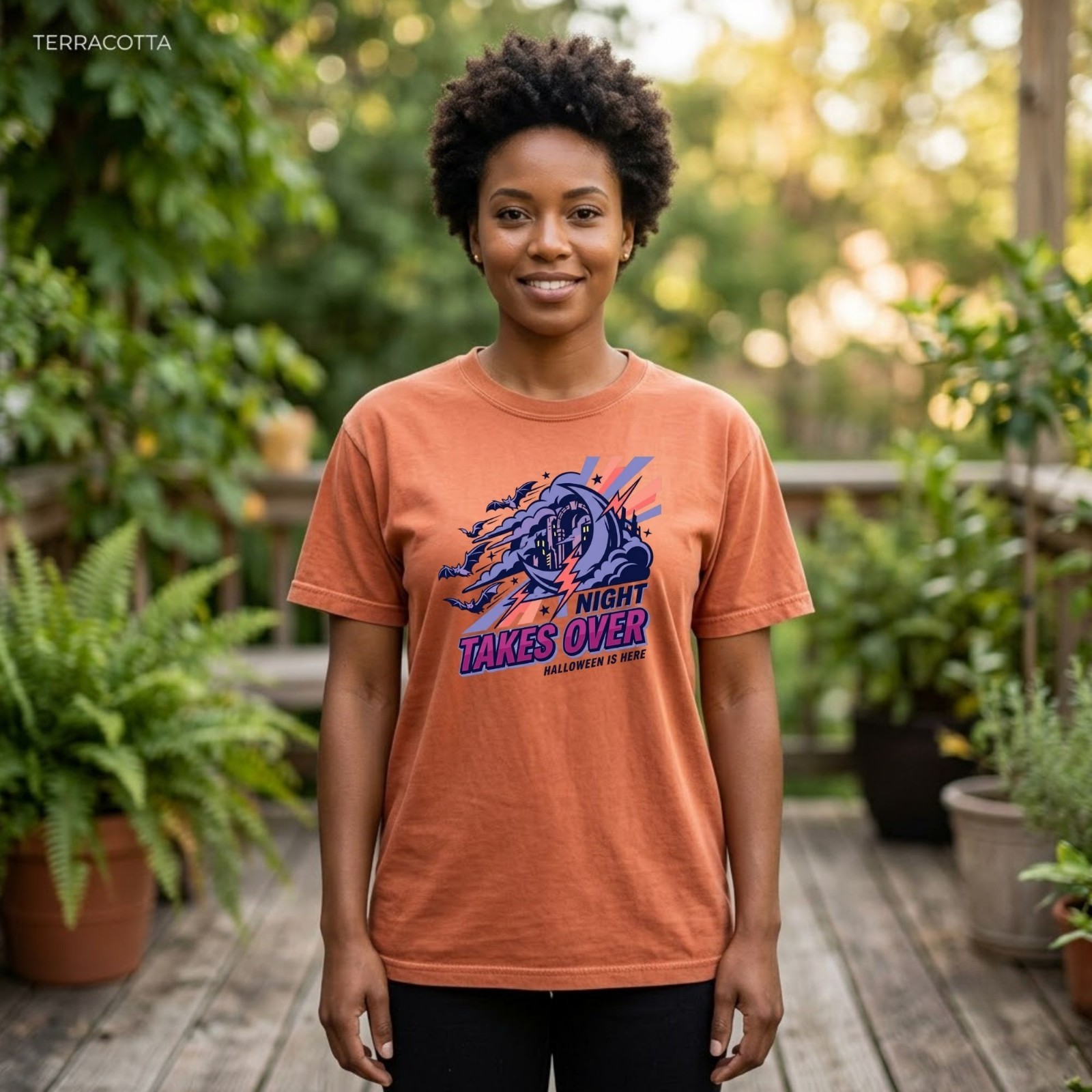 Night Takes Over Retro Halloween Spooky Graphic Shirt Freeships