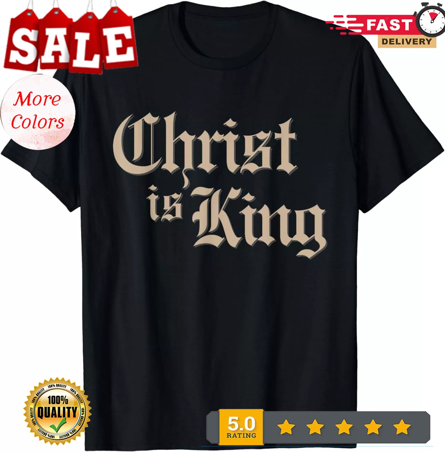 2025/Christ Is King Jesus Christ Religious T-Shirt